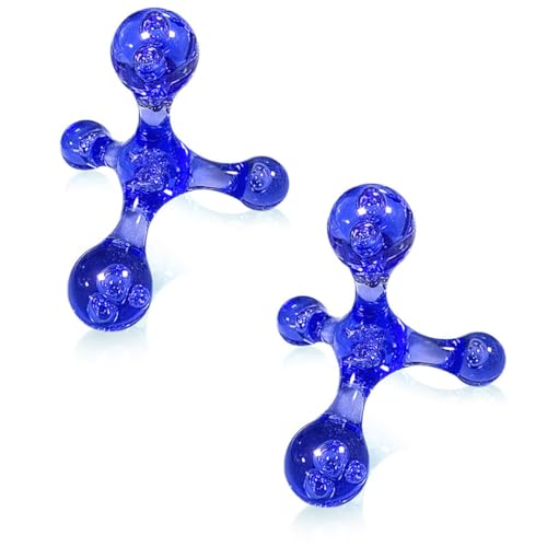 Trigger Point Massage Tools - 2 Pcs 4 Press Point Self Massage Balls Manual Massager for Deep Tissue Pain Relief (Blue)