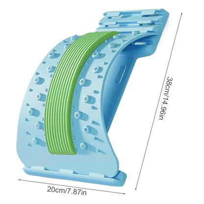 Lower Back Massager - 3-Level Adjustable Lower Back Stretcher | Non-Slip Lumbar Massager | Baack Arch Stretcher | Spine Stretccher for Body Recovery Muscle Release Yoga Workout Fitness - color: Blue