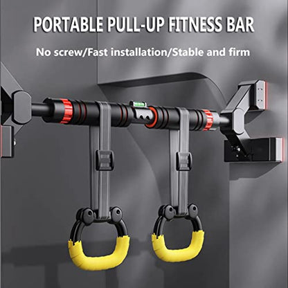 Chin Up Bar Portable Door Frame Pull-up bar, with Swing, no Screw Wall-Mounted Steel Fitness Horizontal bar, Home Gym Fitness Equipment (Size : 78-105cm/30.7-42.5")