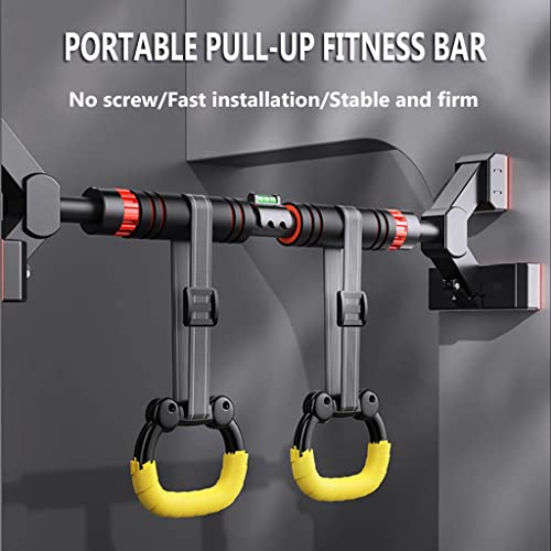 Chin Up Bar Portable Door Frame Pull-up bar, no Screw Wall-Mounted Steel Fitness Horizontal bar, Multi-Function Strength Training Equipment for (Size : 130-160cm/51.2-63")