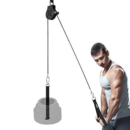 Yes4All Cable Machine Attachment, Row Handles, Tricep Rope, Straight Bar, V Bar, LAT Pulldown Accessories Load 880 LB for Home Gym - color: B. Single Combo: For 2 inch Olympic Plates