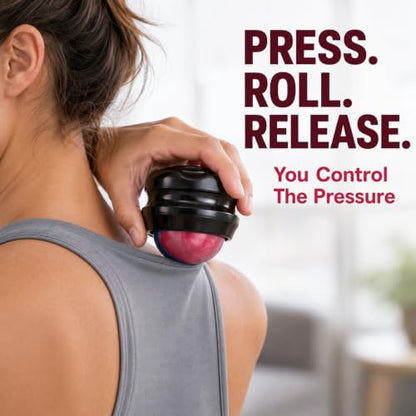 Manual Massage Ball Roller for Neck, Shoulder & Foot Pain - Pink Handheld Self Massage Tool for Essential Oils & Lotion - color: Pink