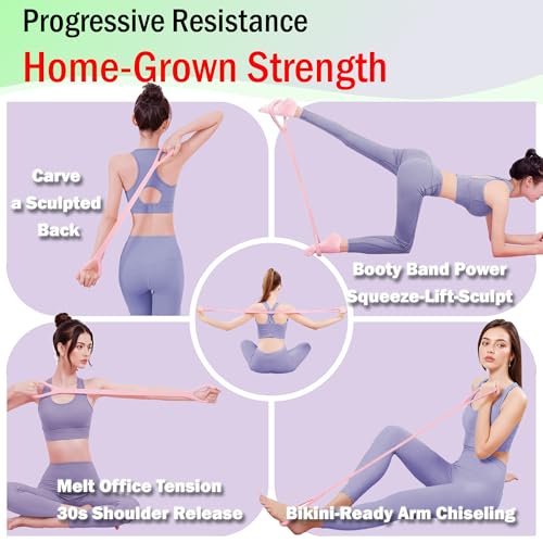 Full Body Resistance Bands Set for Women & Men, Professional Upper & Lower Body Workout Bands for Arms, Legs, Glutes, Yoga, Strength Training, Home Gym Fitness Equipment - color: GreenPurple 4pcs