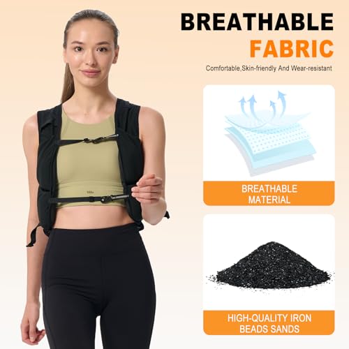 Weighted Vest, 12lbs Weighted Vest Adjustable - Weight Vest with Reflective for Men Women, Body Light Walk Weight Vest for Running Walking Workout Fitness