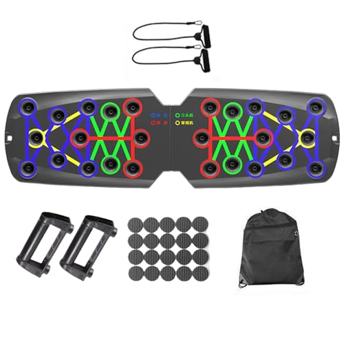 Multifunctional Push Up Boards Press Board Equipment Pushup Stands Push Boards Exercise with Resistance Band Multifunctional Fitness - color: F