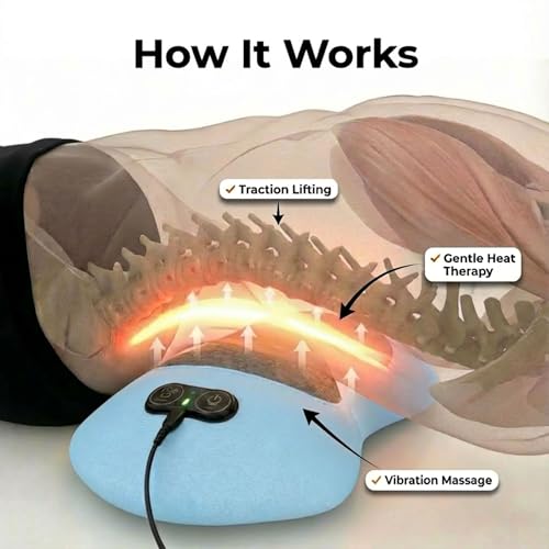 Original Therava 3-in-1 Back Massager with Traction Lift, Heat, & Vibration Massage | Lower and Upper Back Relief and Muscle Relaxation