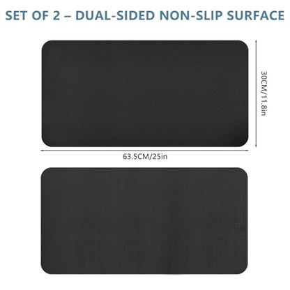 2PCS 0.24" Thick Mat Pads for Peloton Bike & Concept 2 Rower – Non-Slip Compact Floor Protectors for Small Spaces, Home Gym Use on Hardwood, Carpet & Tile, 25"x11.8"