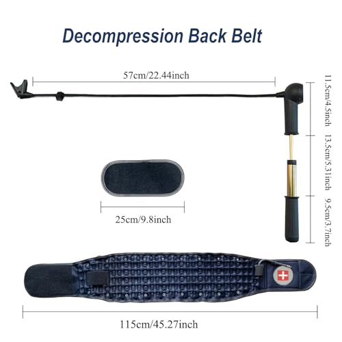 Decompression Back Belt,Lumbar Spine Support for Pain Relief,Lower Back Traction Device for Women and Men One Size Fits 29-49 inches Waist