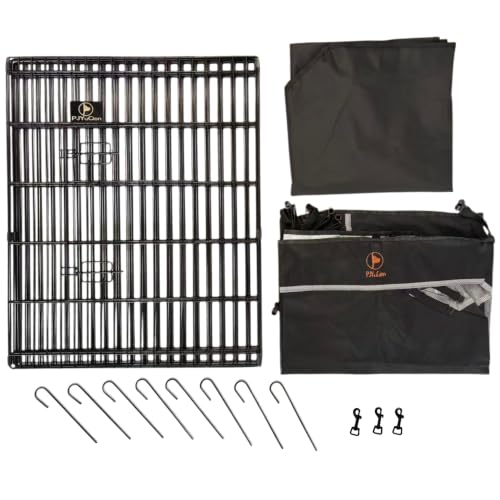 PJYuCien Puppy Playpen with Top Cover & Bottom Pad, 8 Panels 30" H, Black - color: Black, size: Small Pen: 30-Inch High