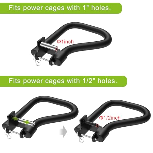 SELEWARE Power Cage Accessories, Dip Handles, Pull‑Up Stations, and Multi‑Grip Training Attachments - color: For 2" x 2" Rack with 1" or 1/2" Hole