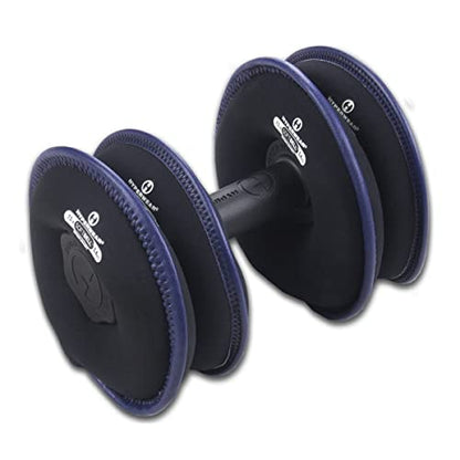 HYPERWEAR SoftBell Adjustable Dumbbells – Soft Neoprene Weight Plates with Easy-Grip Handle, Modular Dumbbell System for Home Gym, Strength & Functional Training (3-40 lbs) - color: (H) 30-Pound | Indigo | Single | 4 Plates