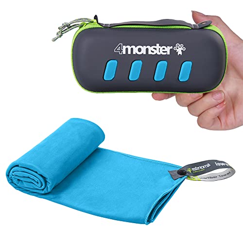 4Monster Camping Towel Super Absorbent-Quick Dry Microfiber Towel Ultra Compact & Soft-Travel Towel Lightweight for Backpacking,Hiking,Gym,Beach,Swimming,Yoga