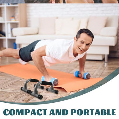 TEHAUX H-shape Push up Bars Pair with Non-slip Grip for Chest Strength Training, Portable Home Gym Parallel Bars and Exercise Handles for Floor Workout