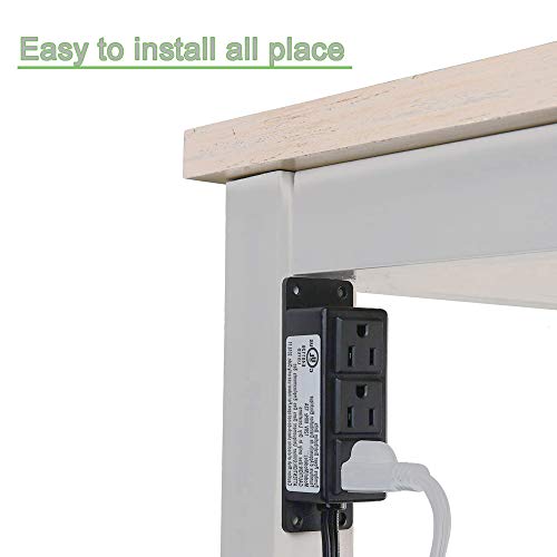 Surface Mounted Power Strip 3 AC Grounded Outlets Mountable Power Strip Socket Adapt to Deak Conference Table Wall Hotel Improvement (3AC) - color: 3AC