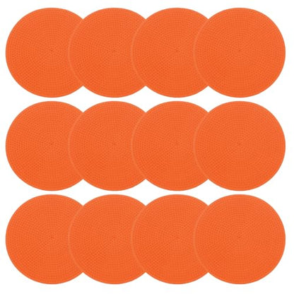 PATIKIL 9 Inch Poly Spot Markers, 12Pcs Non Slip Rubber Floor Dots with Storage Bag Flat Agility Cones for Sports Training Basketball Football
