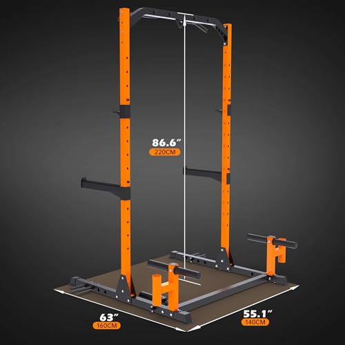 leikefitness Multifunction Power Tower Exercise Equipment,Pull Up Dip Station,Height Adjustable for Home Gym Strength Training Fitness Equipment,Dip Stands,Pull Up Bars,Push Up Bars,VKR - color: Orange