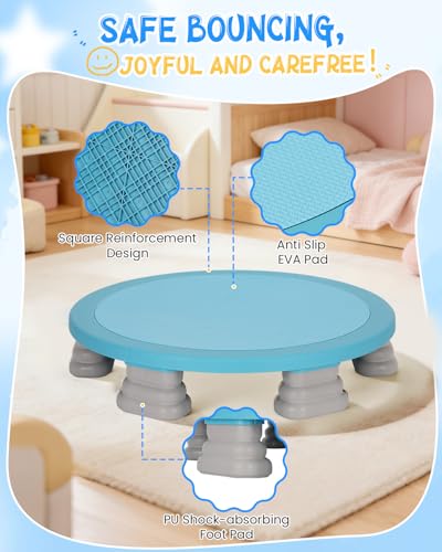 Mini Trampoline for Kids, Rebounder Bouncing Board with Non-Slip Base, Sensory Trampoline for Autism Kids, Rebound Jumping Board for Indoor Outdoor Play Autism Sensory Development Ideal Gift