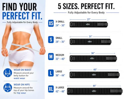 W8FIT Adjustable Weighted Belt for Women & Men, Up to 20 LBS – Rucking Belt for Walking, Hiking & Strength Training - size: 7 LB SMALL (28" - 35")