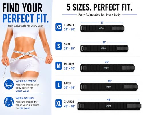 W8FIT Adjustable Weighted Belt for Women & Men, Up to 20 LBS – Rucking Belt for Walking, Hiking & Strength Training - size: 10 LB X-Large (42"–48")