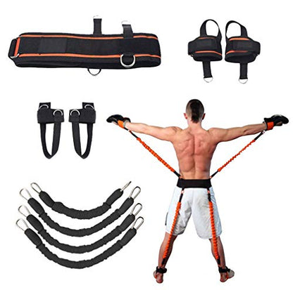 Speed and Agility Resistance Bands Trainer for Vertical Jump Squat Boxing MMA Taekwondo Karate Bounce Softball Basketball Volleyball Football Training - color: Black
