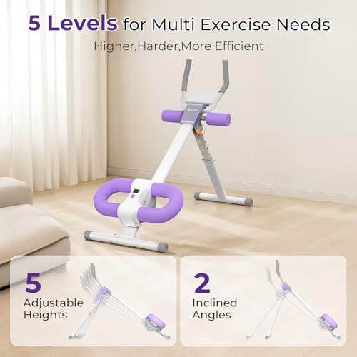 MR. CAPTAIN Ab Machine, Adjustable Ab Trainer Machine for Abs Workout at Home Gym, Foldable, LCD Monitor, Device Holder, 400 LBS, Abdominal Trainer for Stomach Workout