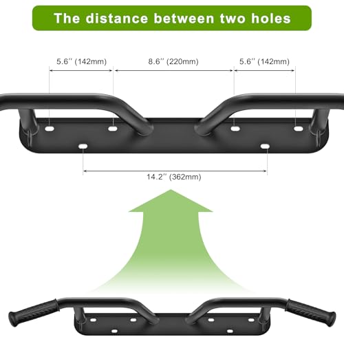 SELEWARE Heavy Duty Welded Pull Up Bar Wall/Joist/Ceiling Mount Chin Up Bar - color: C1: Black Wall Mount Pull Up Bar