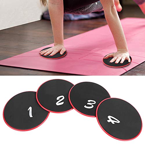 4 Pack Fitness Discs ABS Slider Plates for Full Body Workout Core Training Balance Exercise Home Gym Equipment Non Slip Surface 17.7cm Diameter