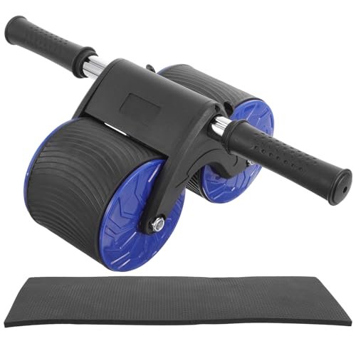 Tofficu Automatic Rebound Abdominal Roller Fitness Wheel, Dual-wheel Core Training Equipment with Knee Pad for Home Ab Workout and Strength Training