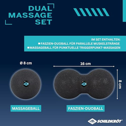 Schildkröt Dual Massage Set | Fascia Ball & Peanut Ball | Trigger Point & Self Massage | Muscle Relaxation & Regeneration | Yoga, Pilates & Physiotherapy