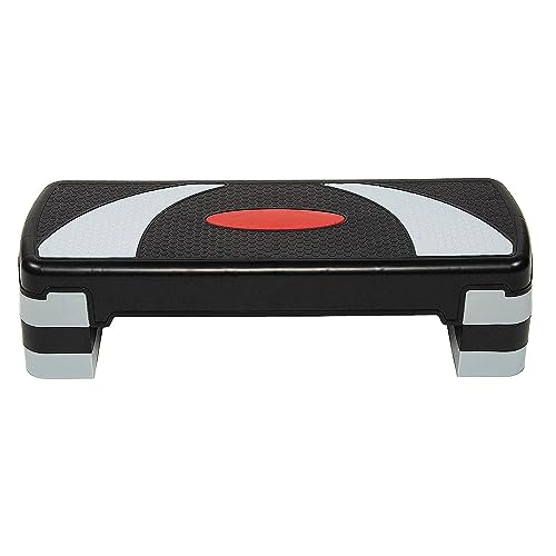 BalanceFrom 31-inch Aerobic Step Platform Trainer with 3 Adjustable Risers - color: Gray