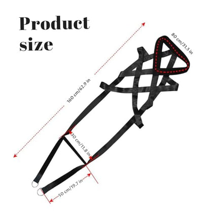 Dog Pulling Harness, Adjustable Nylon Dog Sled Harness for Behaviors Training, Weight Pulling, Canicross, Ski-Joring Sled