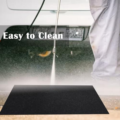 2 Pack Garage Floor Mat, 60 x 36 Inch Oil Spill Mat for Under Car Driveway Mats with Waterproof Backing, Black Reusable Rubber Mat Garage Mat for Protecting Surfaces