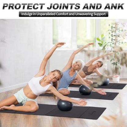 Nuanchu 3 Packs Foldable Yoga Mat Yoga Gift Non-slip Fitness Pilates Mats 6mm Thick with Strap Poe Material 69 x 24 x 0.24" Lightweight Multi-purpose Workout Mats for Exercise Home Travel - color: Black