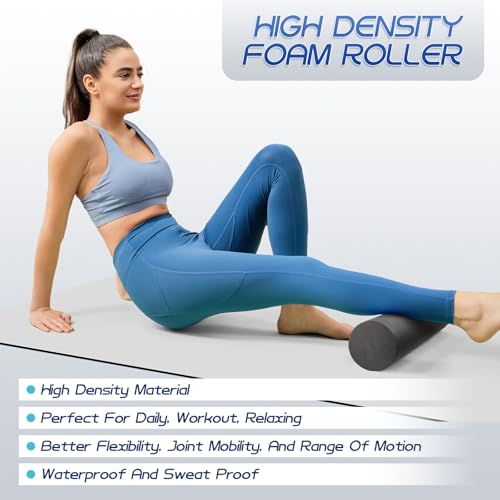 Krightlink 2-in-1 18" Foam Roller Set for Deep Muscle Massage - color: Black-18"(2 in 1)