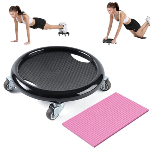 Ab Roller Wheel, Women's Multifunctional Abdominal Wheel Board with Mat, 360° Rotating, for Full Body Fat Burning Tummy Weight Control Gym or at home workout equipment - color: Black