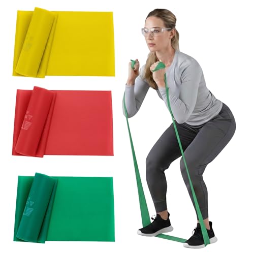 THERABAND Resistance Bands Set, Elastic Bands for Exercise & Physical Therapy, Strength Training for Upper & Lower Body Fitness - size: Beginner Set, style: Latex