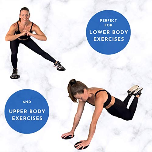 Elite Exercise Sliders - Dual Sided Use for Carpet and Hardwood Floors, Ideal for Legs and Butt Workouts, Portable with Carry Case for Easy Travel