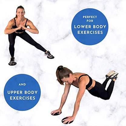 Elite Exercise Sliders - Dual Sided Use for Carpet and Hardwood Floors, Ideal for Legs and Butt Workouts, Portable with Carry Case for Easy Travel