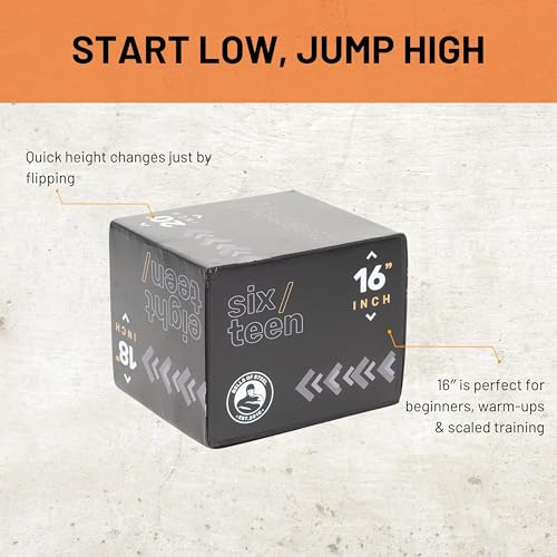Plyo Box [Bells of Steel] 6-in-1 Foam Box Jumps, Plyometric Boxes, Squats, Step-Ups, Knee-ups, 20in x 24in x 30in and 14in x 16in x 18in