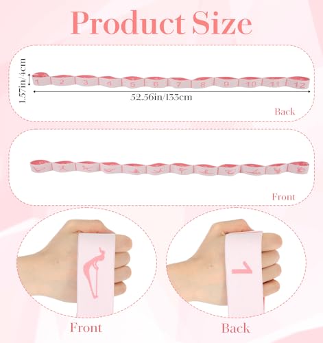 12 Loop Stretch Band, 12 Loops Yoga Straps for Stretching, Yoga Strap for Flexibility Training, Leg Stretch & Exercise, Durable Elastic Resistance Band