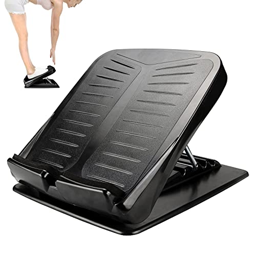Slant Board Calf Stretcher Adjustable 4 Level Anti Slip Design Incline Board Leg Foot Balancing Fitness Pedal Wedge Stretch for Heel, Hamstring, Achilles, Leg Calves - color: Black