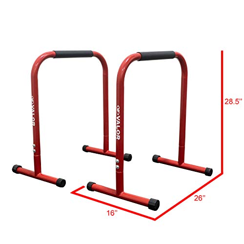 Valor Fitness Non-Slip Dip Station Stands – Bodyweight Exercise Equipment for Dips, L-Sits, Rows, Push-Ups, Pull-Ups Uppr Body Workout - Home Gym Strength Training