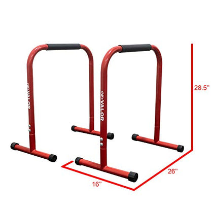 Valor Fitness Non-Slip Dip Station Stands – Bodyweight Exercise Equipment for Dips, L-Sits, Rows, Push-Ups, Pull-Ups Uppr Body Workout - Home Gym Strength Training