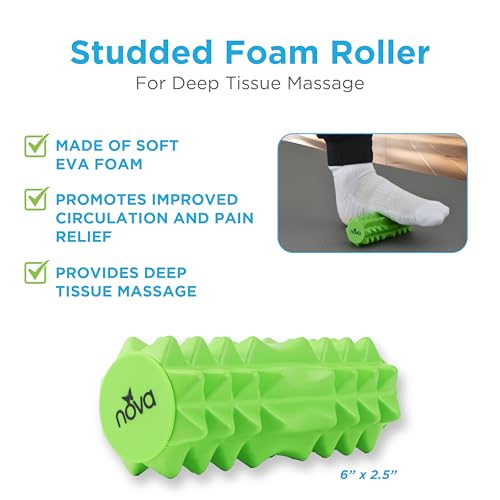 NOVA 3-in-1 Hot and Cold Massage Roller Set - Foot Roller, Gel Ball, and Peanut Roller for Plantar Fasciitis, Back Pain, Trigger Point Therapy - Deep Tissue Relief Kit with Travel Bag