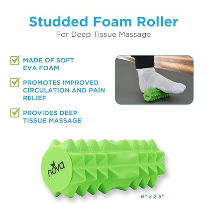 NOVA 3-in-1 Hot and Cold Massage Roller Set - Foot Roller, Gel Ball, and Peanut Roller for Plantar Fasciitis, Back Pain, Trigger Point Therapy - Deep Tissue Relief Kit with Travel Bag
