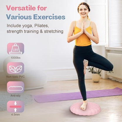 Wobble Cushion, Extra Thick Wiggle Seat for Sensory Kids, Non-slip Balance Disc with Inflation Pump for Adults Core Strength, Posture Improvement & Physical Therapy (13.5in/34cm)