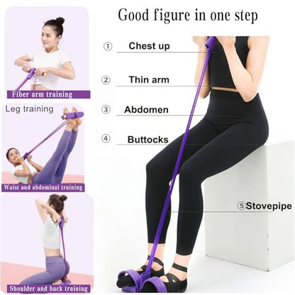 Foot Pedal Puller, Fitness Resistance Band,Multifunction Foot Pull Rope for Full Body Stretching, Numbered Resistance Band, Multifunction Elastic Yoga Stretch Rope, Fashion Puller Exercise