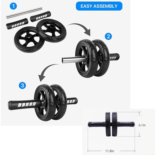 Ab Roller Wheel, Abdominal Wheel for Abdominal Exercise Machine, Arespark Home Gym Equipment for Core Workout, No Noise Ab Roller Exercise Equipment with Knee Mat and Foam Handle