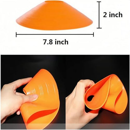 ANRANK 50 Pcs Disc Cones, Agility Soccer Cones with Carry Bag and Holder, Soccer Cones for Sports Training, Football, Soccer, Basketball, Coaching, Practice Equipment, 5 Color