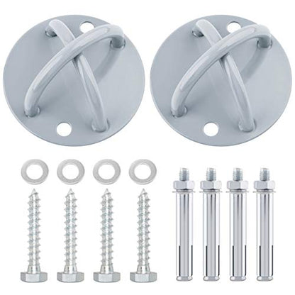 2pcs Battle Rope Anchor Wall Mount for Suspension Straps, Yoga Swing Ceiling Mount Brackets for Gymnastic Rings,Olympic Rings,Hammock,Resistance Band, X-Mount Ceiling Hooks